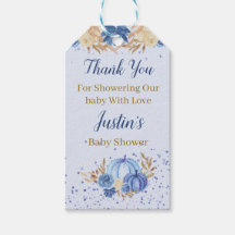 Floral Blue Pumpkin Baby Dusche