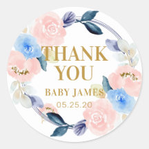 Floral Blue und Pink danke Ihnen Gender Enthüllung