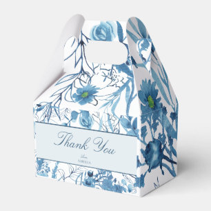 Floral Blue Vielen Dank Geschenkschachtel