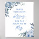 Floral Blue Wie viele Kisses Brautparty Game Poster (Vorne)