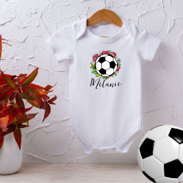 Floral Blume Fußball Fußball Kindermädchen Bodysan Baby Strampler