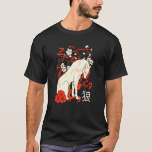 Floral Blume Japanischer Wolf Naturethan Wolf T-Shirt