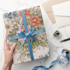 Floral Blush Garden Heirloom Pattern Geschenkpapier