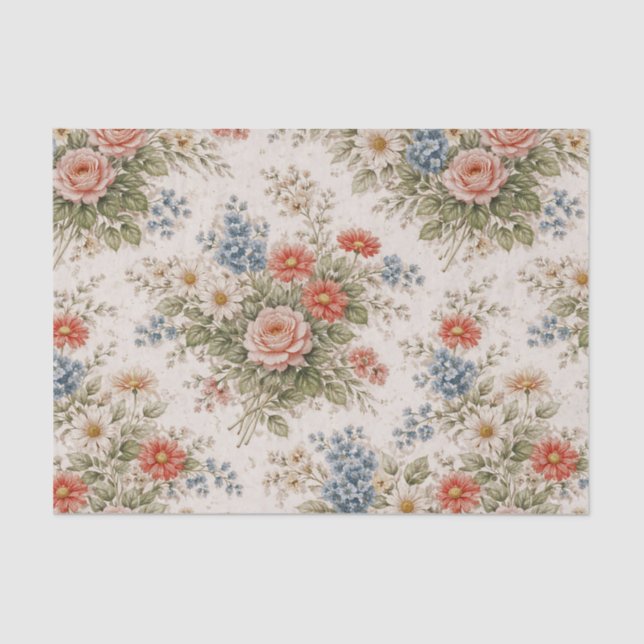 Floral Blush Garden Heirloom Pattern Seidenpapier (Vorderseite)