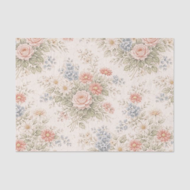 Floral Blush Garden Heirloom Pattern Seidenpapier (Vorderseite)