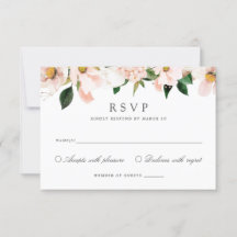Floral Blush Magnolia Hydrangea Elegante RSVP-Kart