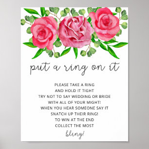 Floral blush steck den Ring drauf Spielposter Poster