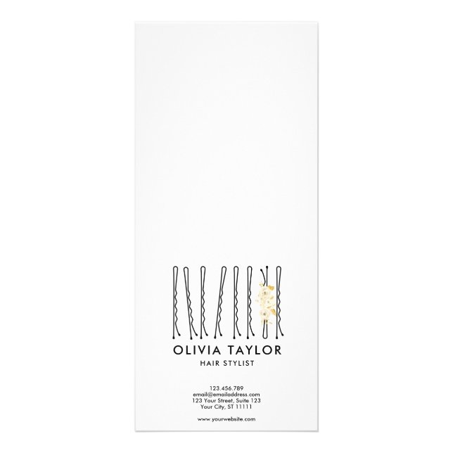 Floral Bobby Buttons Friseur Stylist Friseur Salon Werbekarte (Hinten)