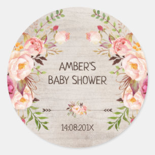 Floral Boho Babyaufkleber Runder Aufkleber