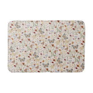 Floral Boho Bath Mat Badematte