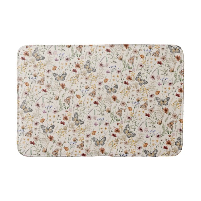 Floral Boho Bath Mat Badematte (Vorderseite)