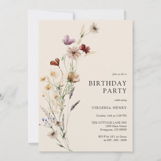 Floral Boho Birthday Einladung