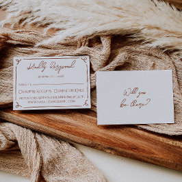 Floral Boho Burnt Orange Terracotta Earthy Wedding RSVP Karte