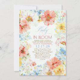 Floral Boho Elegant Baby in Bloom Baby Shower Einladung
