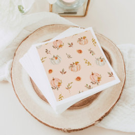 Floral boho Fall kleiner Kürbis Geburtstag Serviette