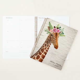 Floral Boho Giraffe Planner Planer