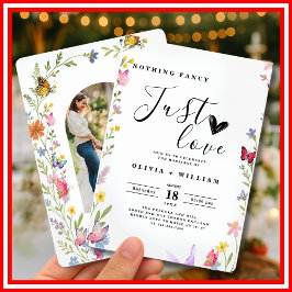 Floral Boho Nichts Extravagant nur Liebe Hochzeit Einladung