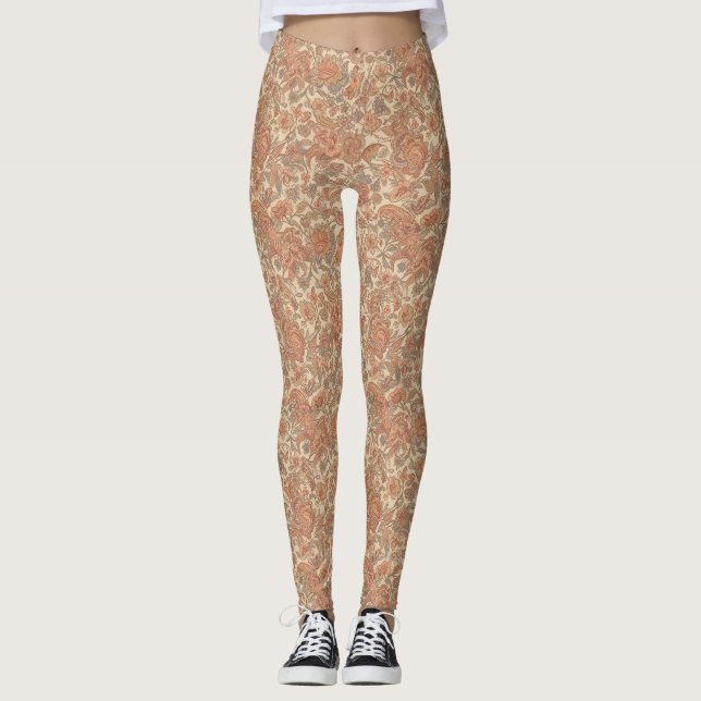 Floral Boho Pattern – Artistic Bohemian Botanical  Leggings (Vorderseite)