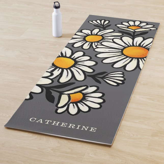 Floral Boho Pattern Custom Name Yoga Mat Yogamatte (Beispiel)