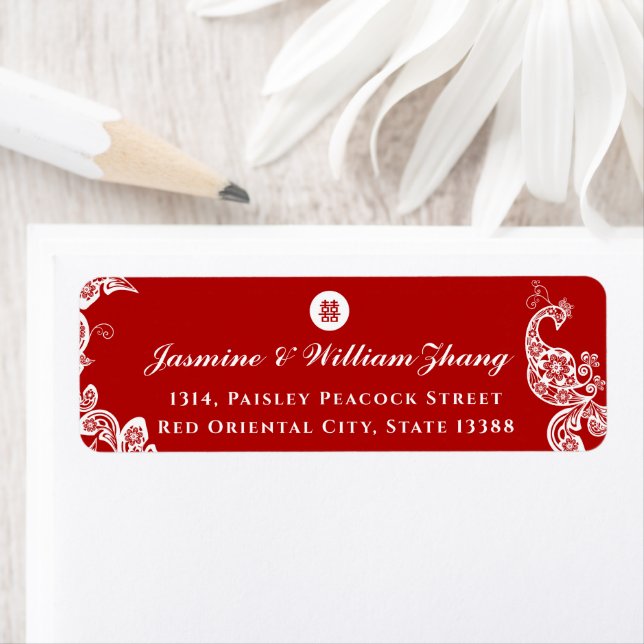 Floral Boho Peacock Elegant Asian Wedding Address (Insitu)