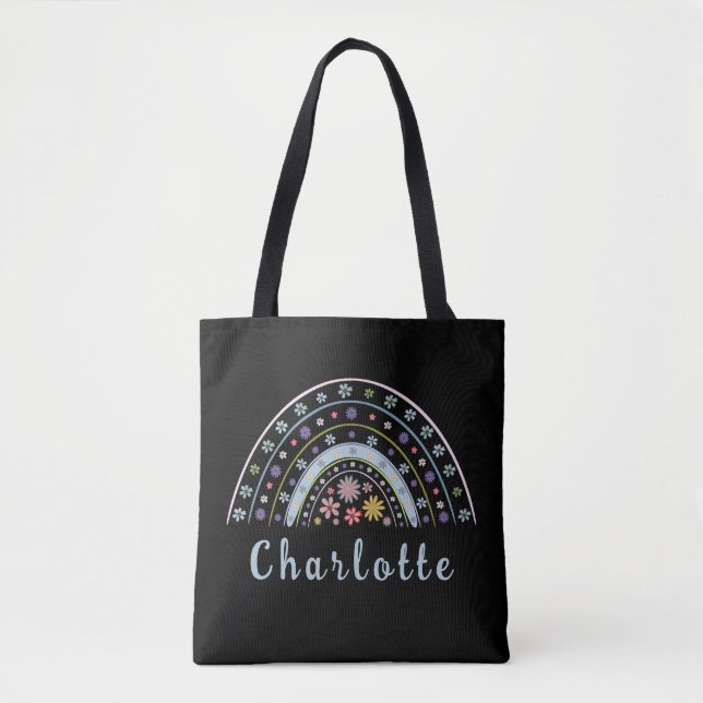 Floral Boho Regenbogen mit Personalisiertem Namen (Vorderseite)