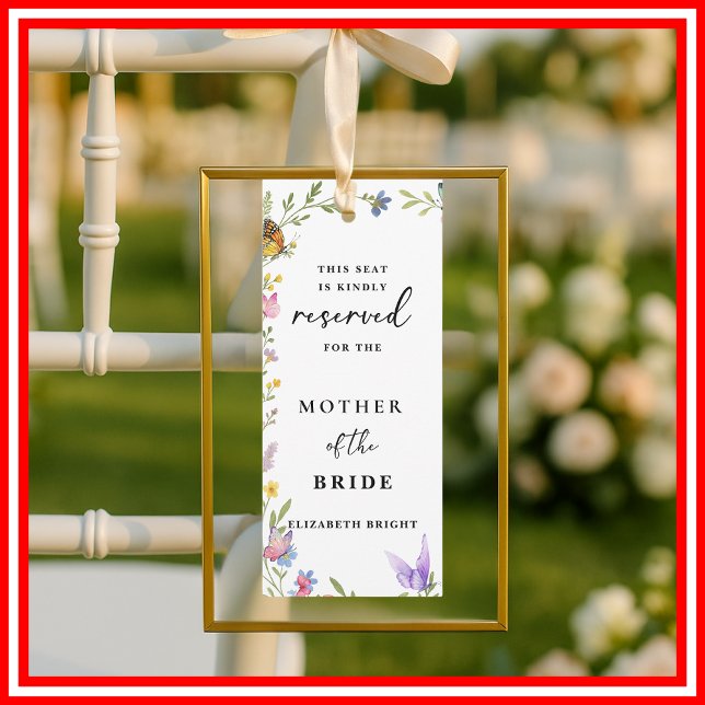 Floral Boho reservierte Sitzplatzpräsenz Tag Einladung (Von Creator hochgeladen)