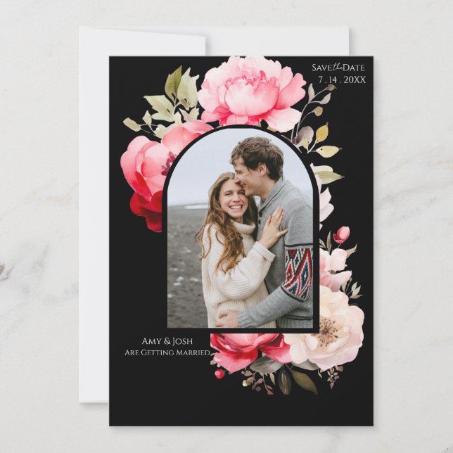 Floral Boho Save the Date  Einladung (Vorderseite)