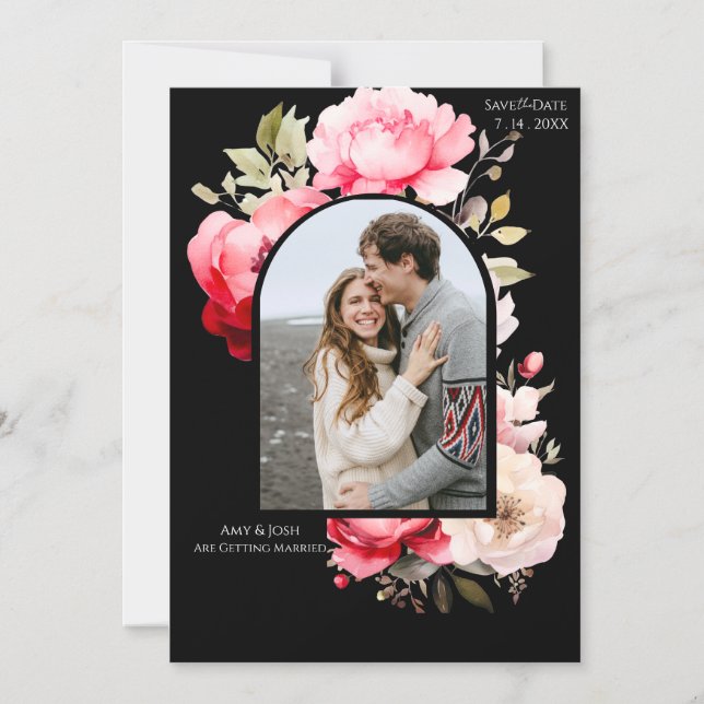 Floral Boho Save the Date  Magneteinladung (Vorderseite)