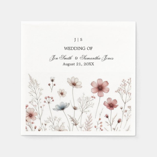 Floral boho Sommer einfach Serviette (Vorderseite)