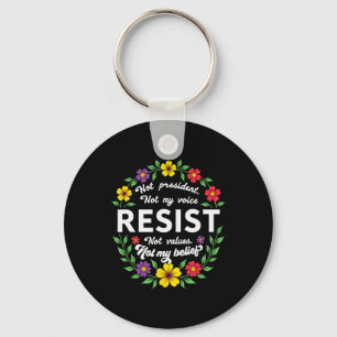 Floral Boho Style Resist Trump nicht mein Präsiden Schlüsselanhänger