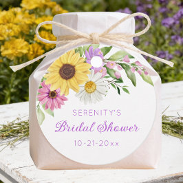 Floral Boho Sunflower Daisy Bridal Shower  Geschenkanhänger