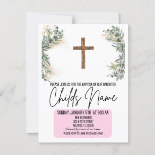 Floral Boho Taufen Einladungen