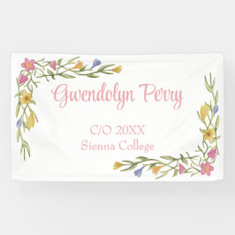 Floral Boho Uni-Abschluß Party Banner