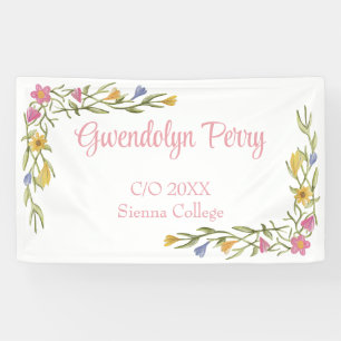 Floral Boho Uni-Abschluß Party Banner