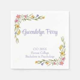 Floral Boho Uni-Abschluß Party Einladung Serviette