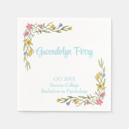 Floral Boho Uni-Abschluß Party Einladung Serviette