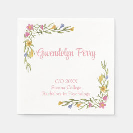 Floral Boho Uni-Abschluß Party Einladung Serviette