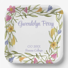 Floral Boho Uni-Abschluß Party Pappteller