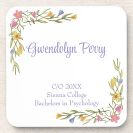 Floral Boho Uni-Abschluß Party Plastik Getränkeuntersetzer