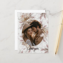 Floral Boho Valentinstag Postkarte