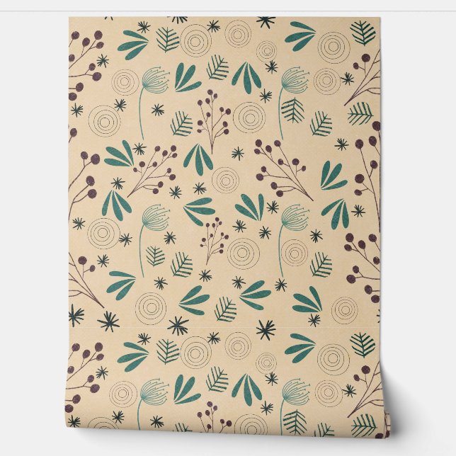 FLORAL BOHO VINTAG WALLPAPIER TAPETE (Abrollen)