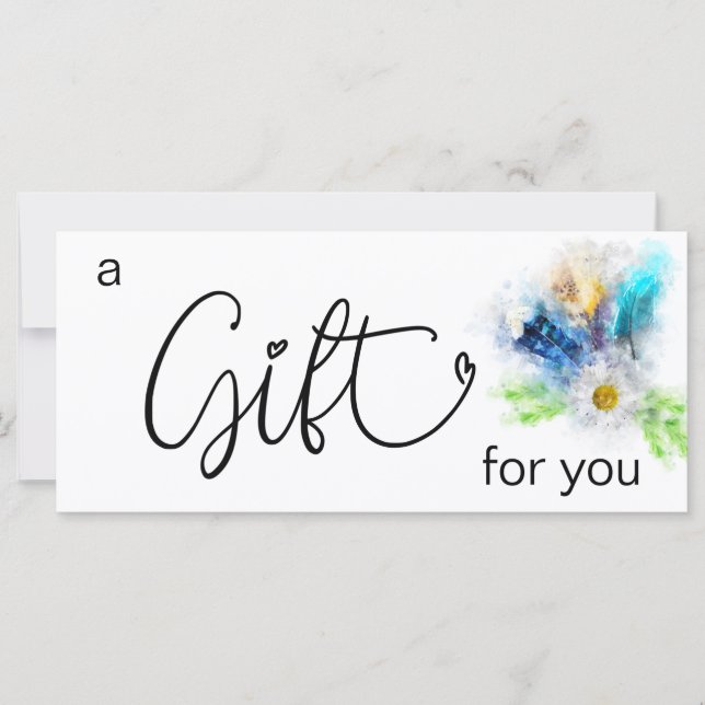 *~* Floral Boho Wasserfarbe Kristallfedern Herz (Vorderseite)