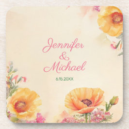 Floral Boho Watercolor Wedding Getränkeuntersetzer