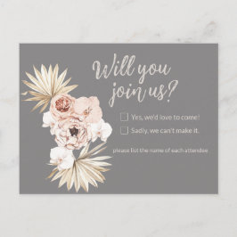 Floral Boho Wedding Response Postkarte