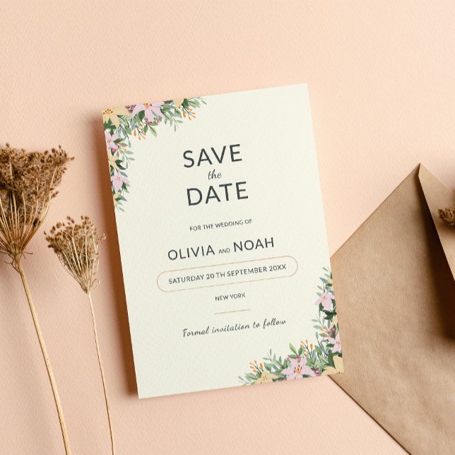 Floral boho wedding save the date (Von Creator hochgeladen)