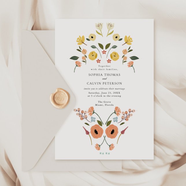 Floral Boho Wildblume Wedding Einladung (Von Creator hochgeladen)