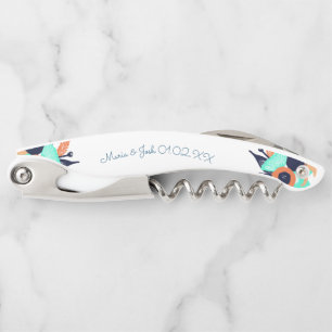 Floral Bold Poppies Paare Monogramm Kellnermesser