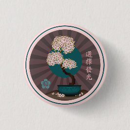 Floral bonsai "Choose to shill" asiatische Kunst Button