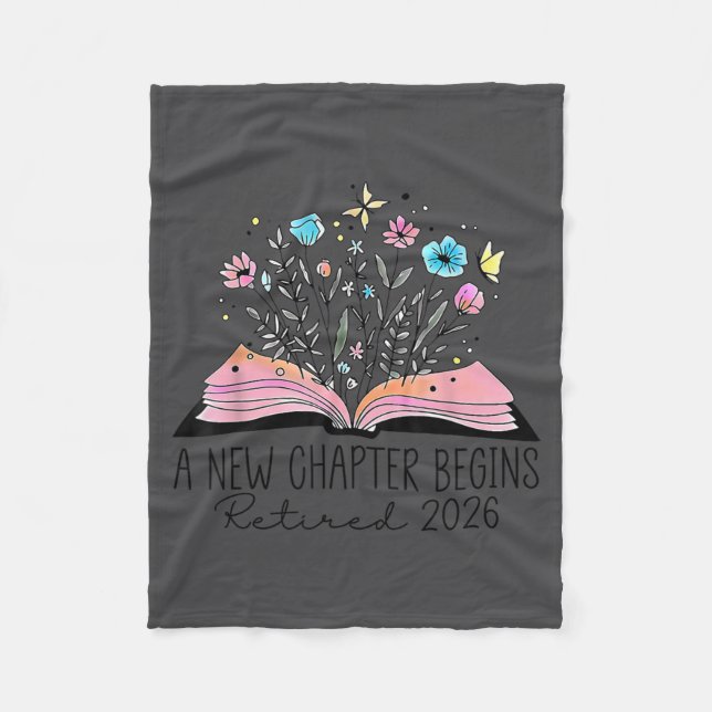 Floral Book A New Chapter Begins Retired 2026 Reti Fleecedecke (Vorderseite)