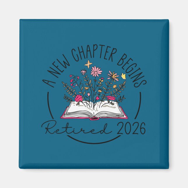 Floral Book A New Chapter Begins Retired 2026 Reti Magnet (Vorne)